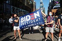 Election celebrations in Times Square, New York, Richard Moore